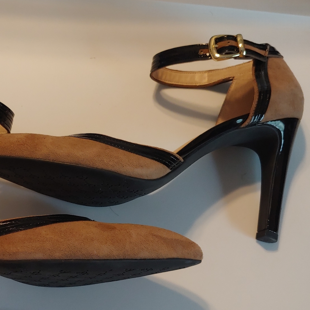 Franco Sarto Tan/Black Heels